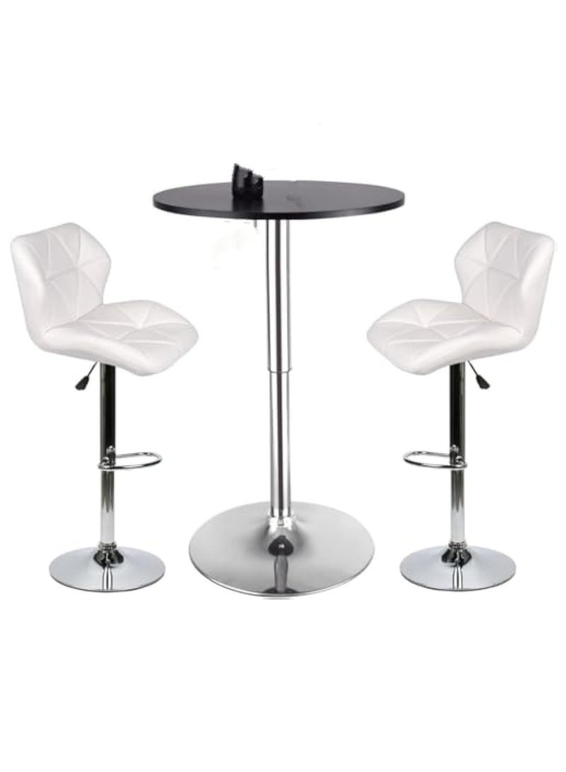ميبل لديكور المنزل Maple Home High Bar Chair Counter Stool Leather 360° Roating Armless Backrest Stainless Steel Legs Footrest Restaurant Pub Living Furniture  - Image 3
