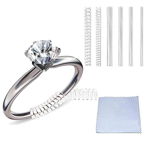 Eiito Ring Sizers for Loose Rings, Eiito Ring Size Adjuster Spacers or Tightener, Invisible Guards, 6 Sizes Fitter, Resizer Fit Almost Any Rings, Reduces Size by 0.5-1.5 - Image 1