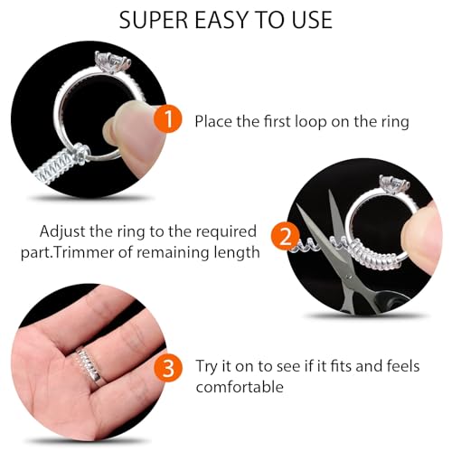 Eiito Ring Sizers for Loose Rings, Eiito Ring Size Adjuster Spacers or Tightener, Invisible Guards, 6 Sizes Fitter, Resizer Fit Almost Any Rings, Reduces Size by 0.5-1.5 - Image 4