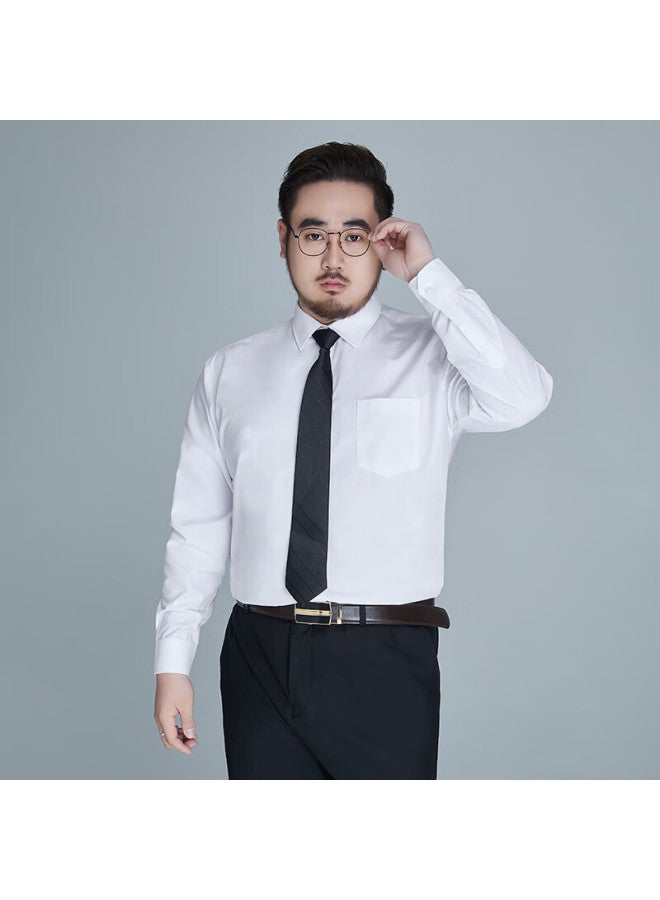 Ayoupang Ayoo Plus Size Long Sleeve Shirt For Men, Business Solid Color Formal Wear Professional Dress Shirt, Plus Size Commuter Workwear, Black, 7XL - Image 4