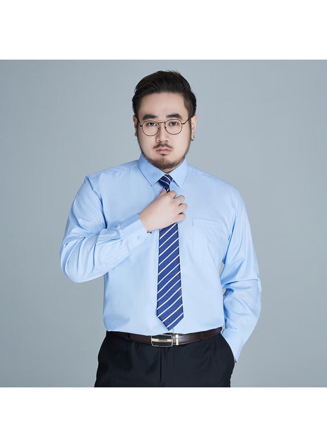Ayoupang Ayoo Plus Size Long Sleeve Shirt For Men, Business Solid Color Formal Wear Professional Dress Shirt, Plus Size Commuter Workwear, Black, 7XL - Image 3