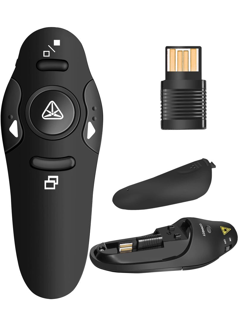 DinoFire Presentation Remote Clicker, Wireless Presenter for PowerPoint Presentation Remote, RF 2.4GHz USB for Mac, Keynote, Computer, Laptop  - Image 1