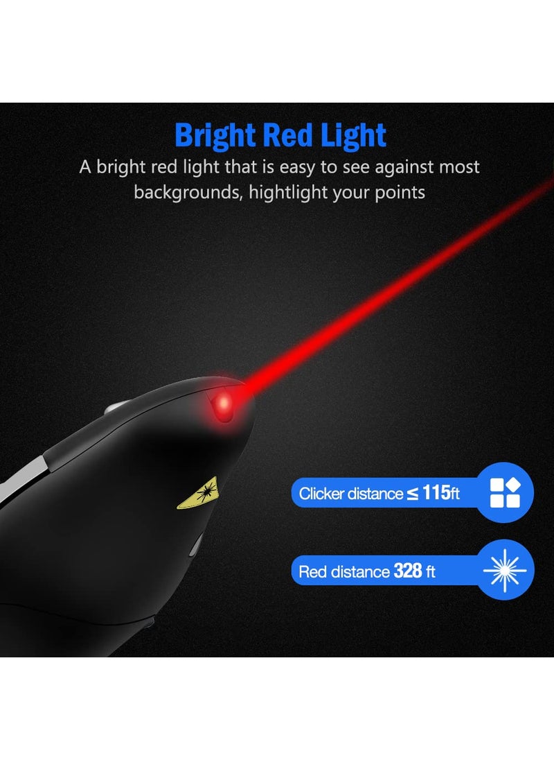 DinoFire Presentation Remote Clicker, Wireless Presenter for PowerPoint Presentation Remote, RF 2.4GHz USB for Mac, Keynote, Computer, Laptop  - Image 3
