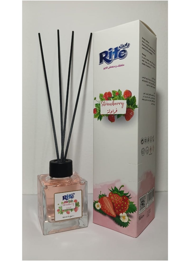 Rite Rite Strawberry Reed Diffuser – Lush Aroma of Ripe Strawberries for a Blissful Home  - Image 3