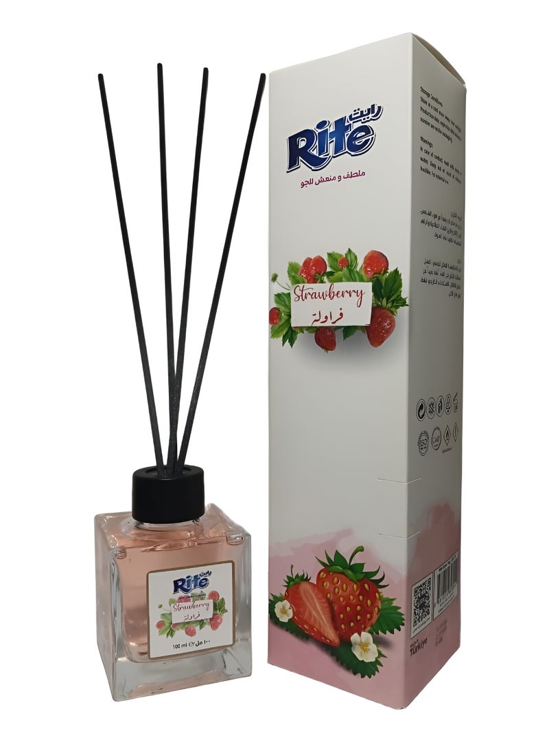 Rite Rite Strawberry Reed Diffuser – Lush Aroma of Ripe Strawberries for a Blissful Home  - Image 1