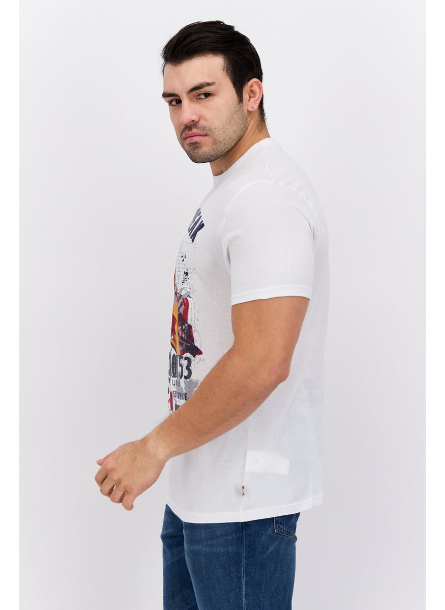 Canadian Peak - Men Crew Neck Short Sleeve Graphic Print T-Shirt, White Combo - Image 1