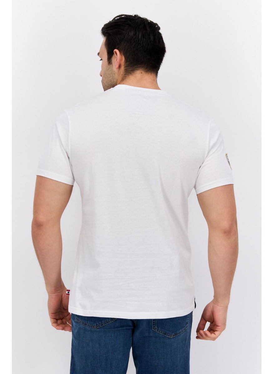 Canadian Peak - Men Crew Neck Short Sleeve Graphic Print T-Shirt, White Combo - Image 1