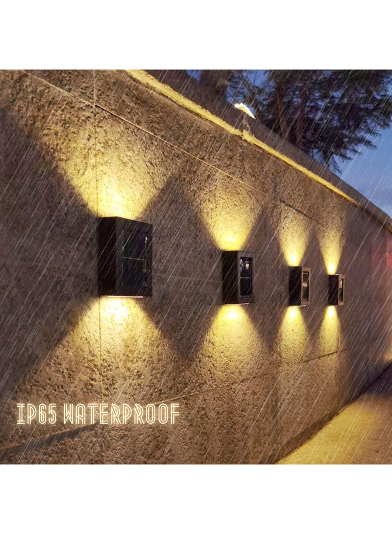 KASTWAVE Solar Wall Lights Small Fence Lights Solar Powered 2 Pack Led Porch Light, Exterior Light Fixture Lights Holiday Decor ( Warm White Lighting ) - Image 5