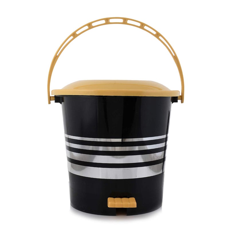 Kuber Industries Kuber Industries Plastic Dustbin Garbage Bin with Handle 5 litres Yellow CTKTC43041 Standard  - Image 1