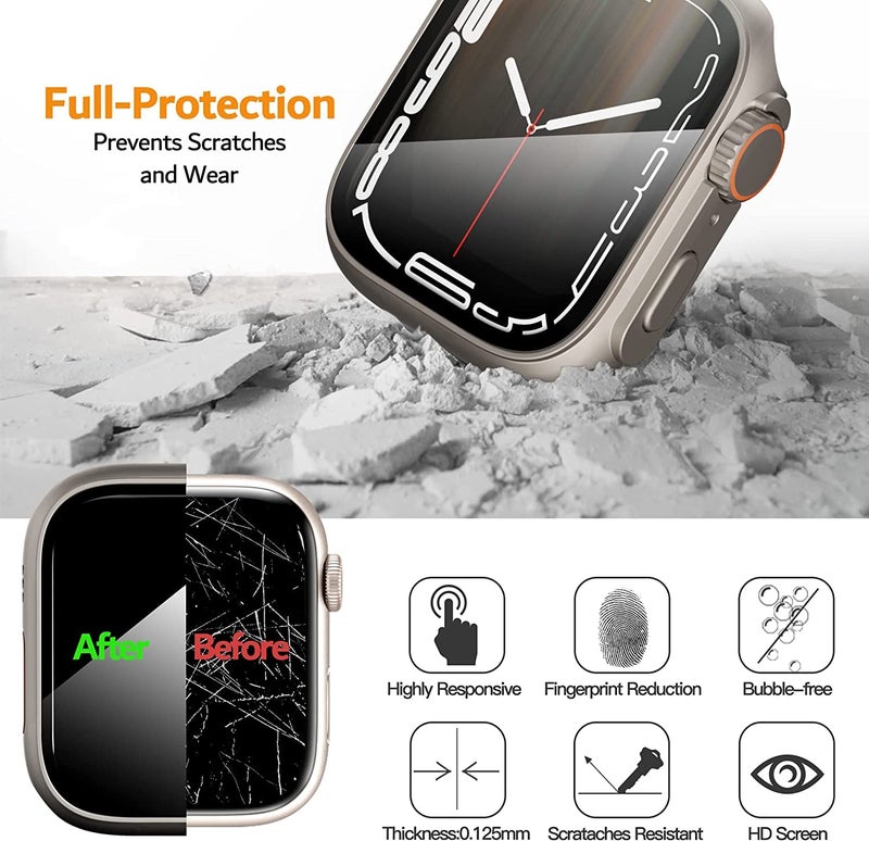 Meyaar Case for Apple Watch Series 9 8 7 45mm Screen Protector Case, Change to Ultra 49mm Cover with Screen Protector for iWatch Series 9, 8 and 7 (45mm) - Image 3