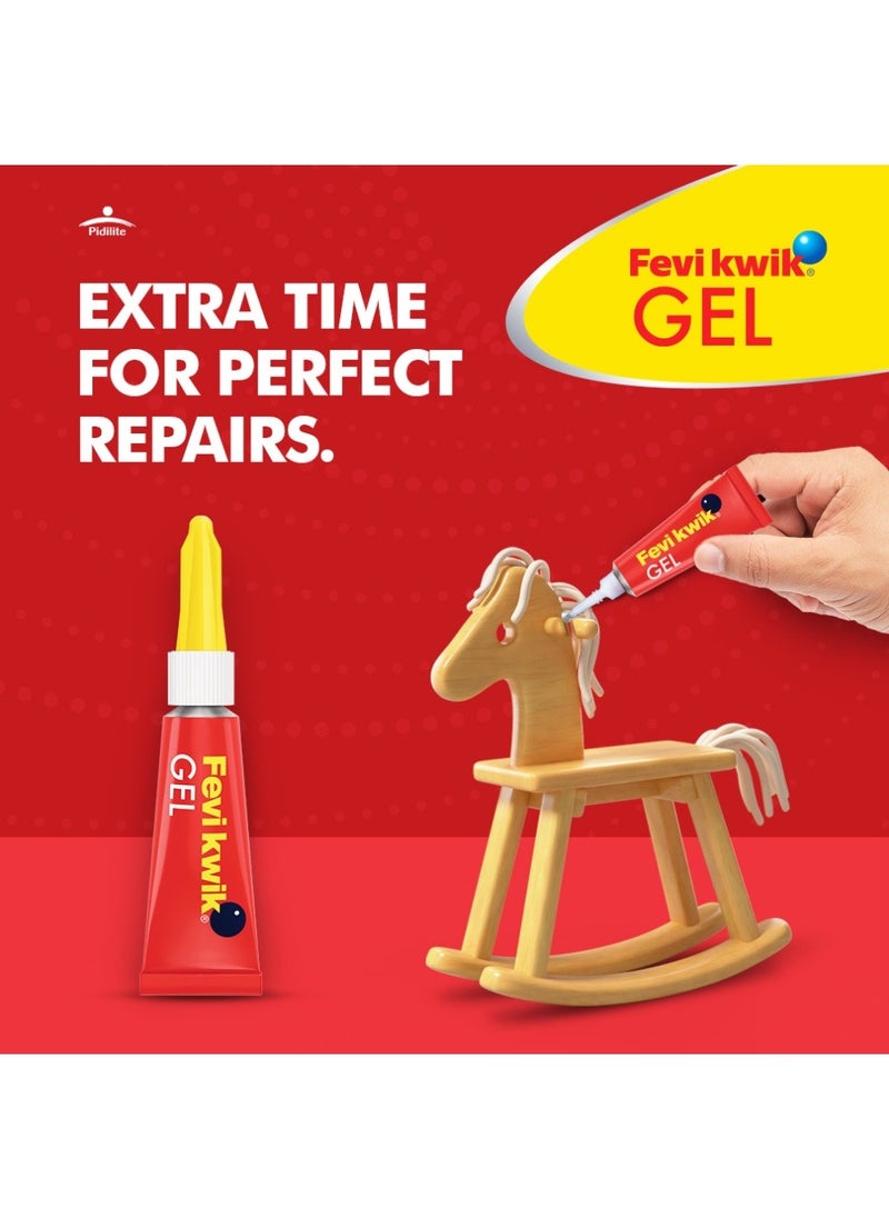 Pidilite - Fevikwik Gel | Instant glue for repair | No spillage | Clear non drip formula | Extra repair time | Easy to use - Image 1