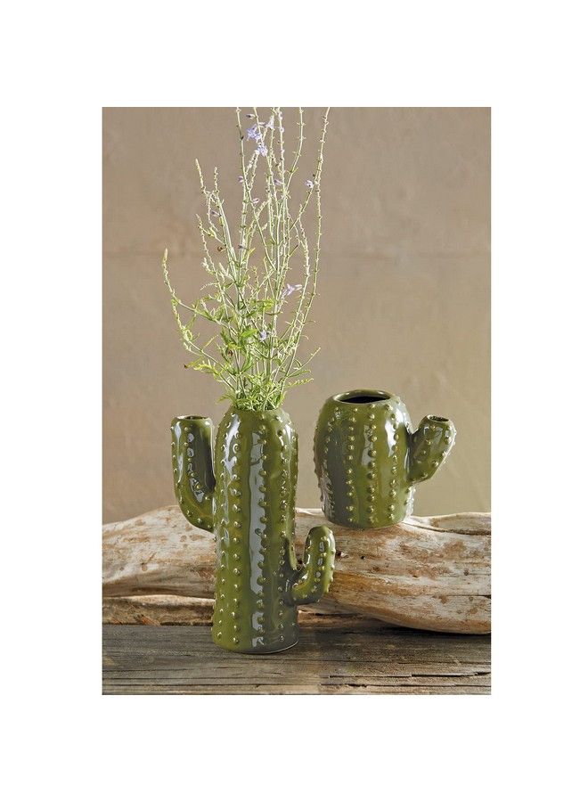 mud pie Small Cactus Ceramic Vase Green - Image 4