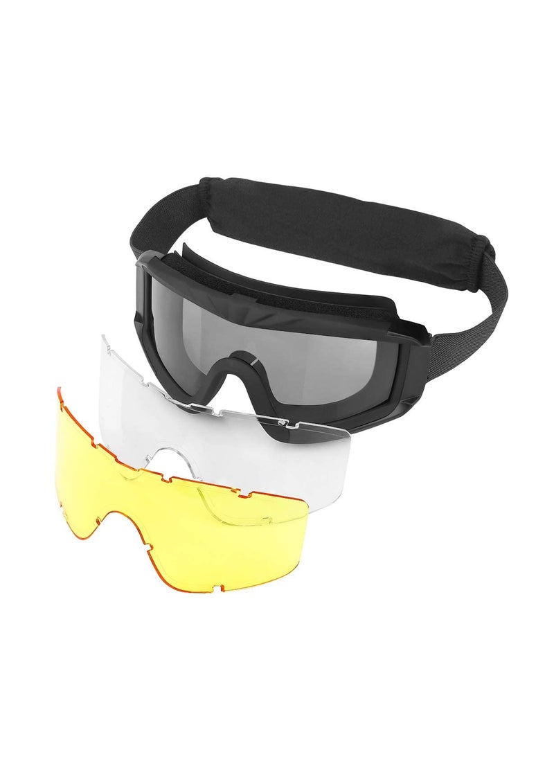 Excefore - Tactical Safety Goggles Three Pane Lens, Anti-Fog Glasses for Hunting and Cycling - Image 1