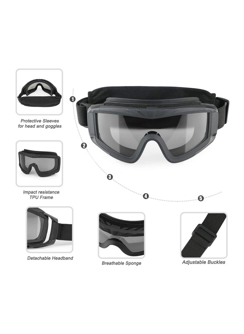 Excefore - Tactical Safety Goggles Three Pane Lens, Anti-Fog Glasses for Hunting and Cycling - Image 1