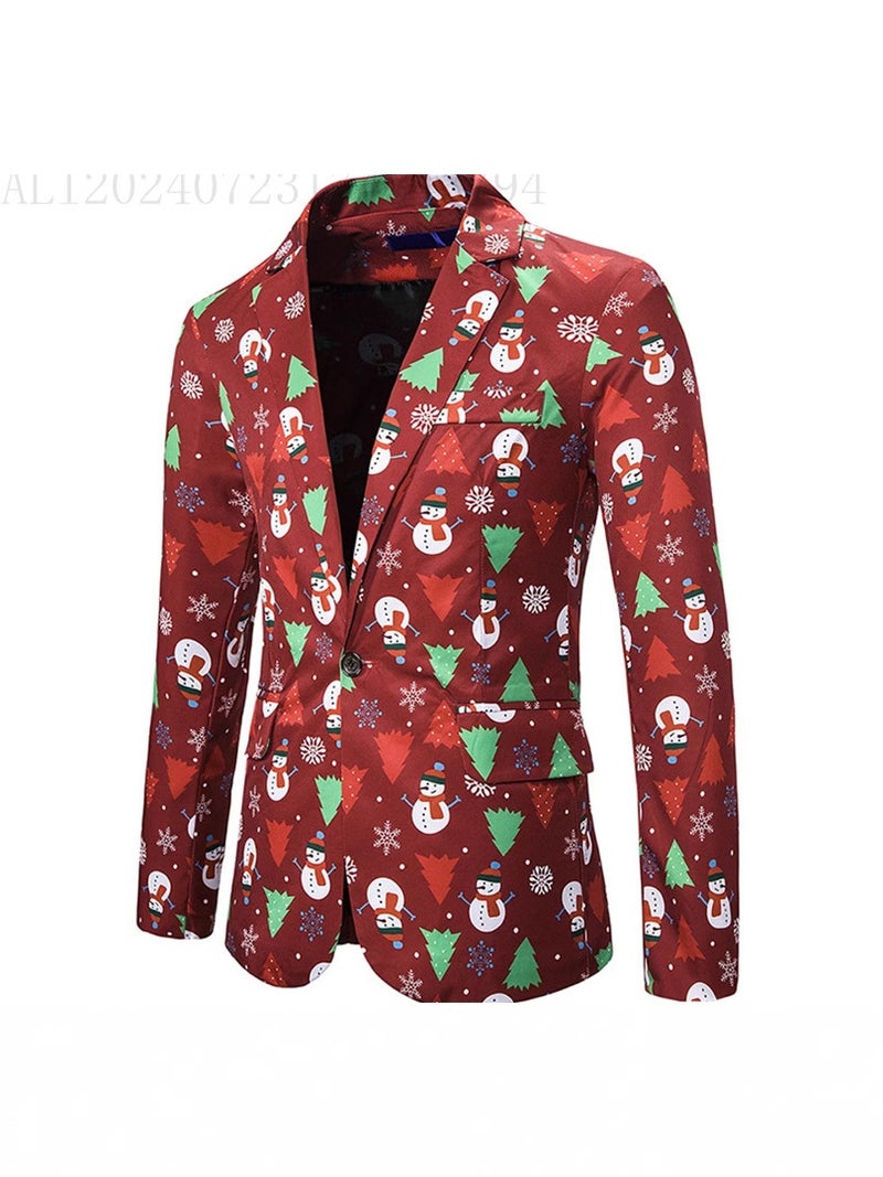Long-Term Stock 2023 New Christmas 3D Printed Suit Waistcoat Trousers Suit 3-Piece Set - Image 3