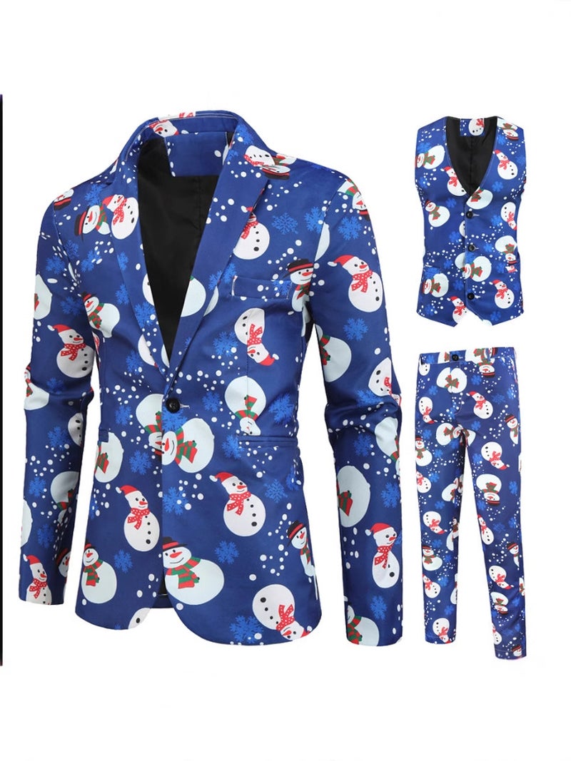 Long-Term Stock 2023 New Christmas 3D Printed Suit Waistcoat Trousers Suit 3-Piece Set - Image 2