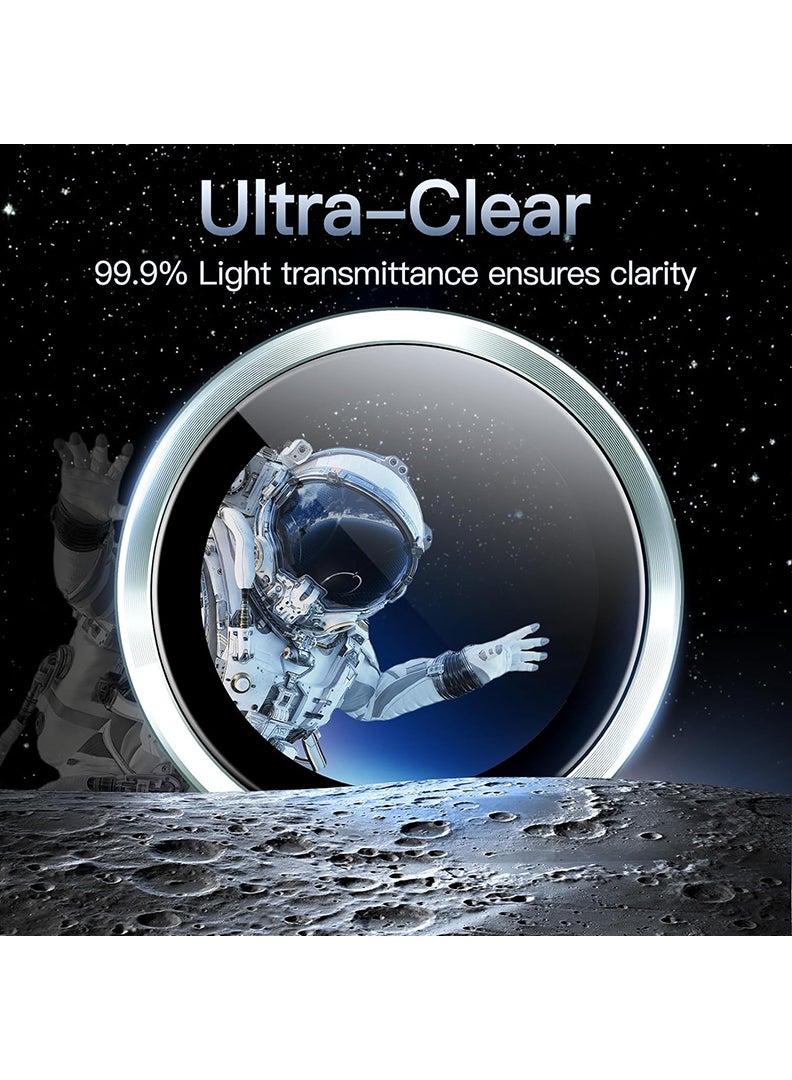 Theodor iPhone 13/ 13 Mini 2 Pcs Camera Lens Protector With 9H Tempered HD Glass Camera Cover Anti Scratch Aluminum Alloy Camera Ring, Blue - Image 5