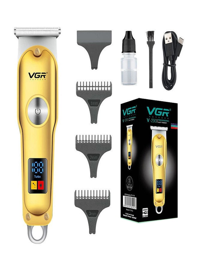 VGR V-290 Professional Electric Rechargeable LED Display Hair Trimmer Gold - Image 1