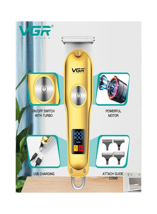 VGR V-290 Professional Electric Rechargeable LED Display Hair Trimmer Gold - Image 3