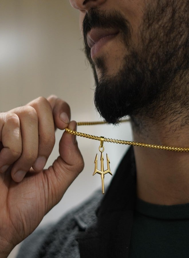 Japam Value Gold Plated Shiva Trishool Necklace - Image 3