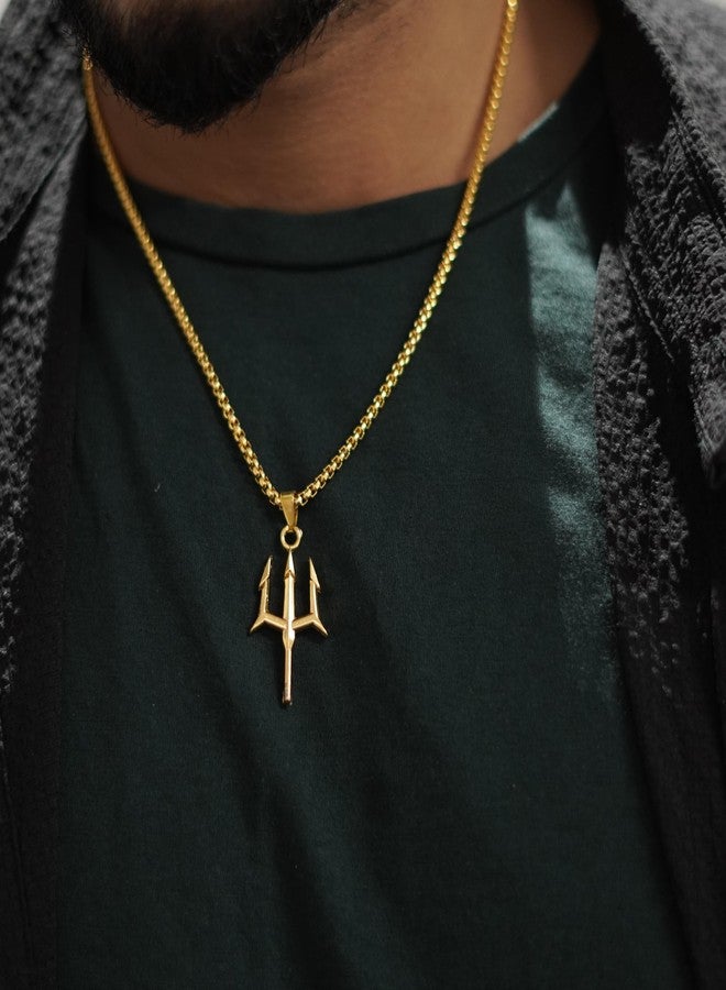 Japam Value Gold Plated Shiva Trishool Necklace - Image 2