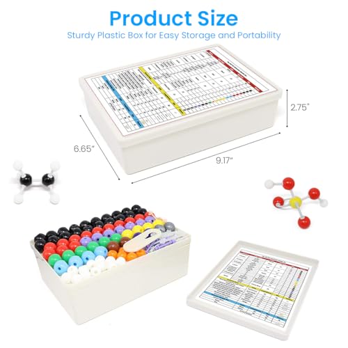 PATPAT® 444Pcs Chemistry Lab Kit Molecular Model Set 3D Chemistry Molecular Structure Model Set, Student or Teacher Set for Organic and Inorganic Chemistry Study Demonstration in High School College - Image 2