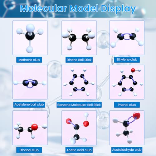 PATPAT® 444Pcs Chemistry Lab Kit Molecular Model Set 3D Chemistry Molecular Structure Model Set, Student or Teacher Set for Organic and Inorganic Chemistry Study Demonstration in High School College - Image 3