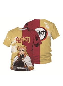 Summer adult and children anime Demon Slayer cartoon pattern 3d T-shirt printed short-sleeved top