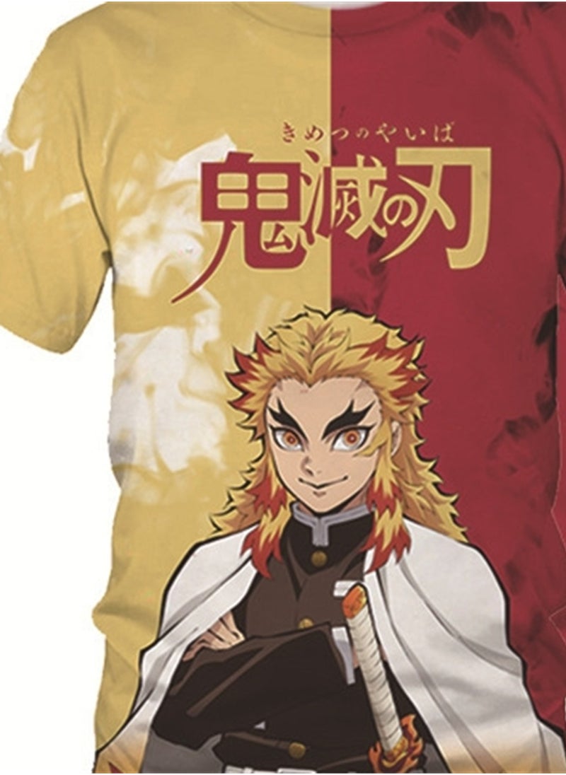 Generic - Summer adult and children anime Demon Slayer cartoon pattern 3d T-shirt printed short-sleeved top - Image 1
