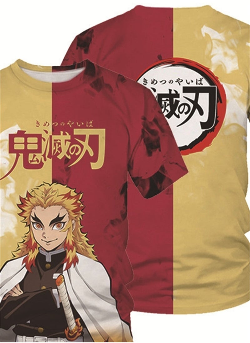 Generic - Summer adult and children anime Demon Slayer cartoon pattern 3d T-shirt printed short-sleeved top - Image 1
