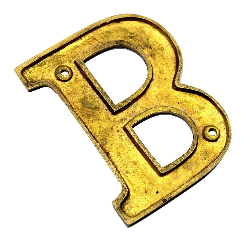 ESPLANADE Brass House Hotel Door Name Alphabets - Wall Door Plaque Alphabet Letter - Golden - 4" Inches ("B" Alphabet - 4") - Image 4