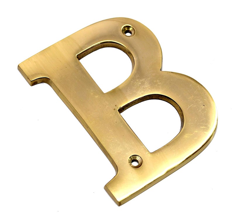 ESPLANADE Brass House Hotel Door Name Alphabets - Wall Door Plaque Alphabet Letter - Golden - 4" Inches ("B" Alphabet - 4") - Image 3