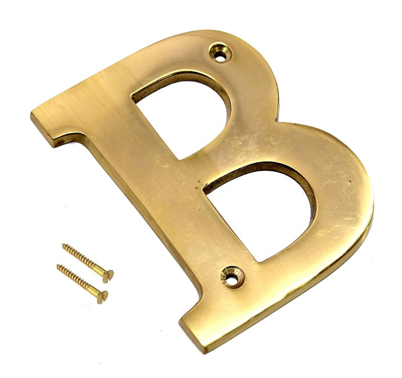 ESPLANADE Brass House Hotel Door Name Alphabets - Wall Door Plaque Alphabet Letter - Golden - 4" Inches ("B" Alphabet - 4") - Image 2