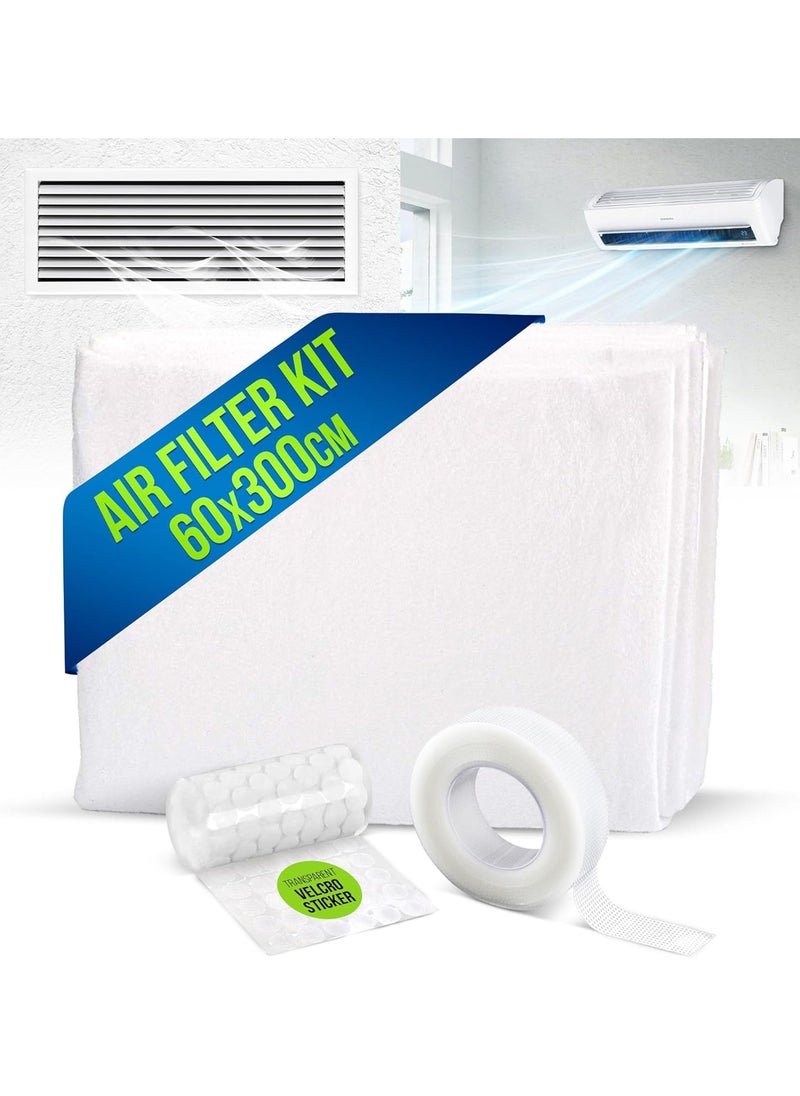 Neobloom AC Filter Electrostatic Air Filter Sheet for Healthy Anti Allergy Anti Dust Airflow for Split AC & Central Air Condtioner Vent Air Filter for Clean Air Replacement 60X300CM + Adhesive Tape  - Image 1