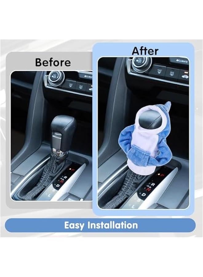 Generic Gear Shift Hoodie, Cute Shark Car Shift Knob Hoodie, Universal Car Gear Shift Cover Automotive Interior Accessory Novelty Gear Shift Decorations Winter Warm Shift Knob Cover Sweater Protector - Image 2