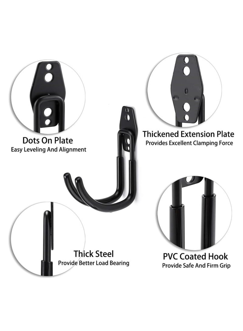 INSIJAM 2 Pack Garage Hanging Hooks Wall Mounted Garden Hose Holder Car Hose Bracket Bracing with Screws and Expansion Bolt Heavy Duty Steel Garage Storage Utility Hooks with Anti-Slip Coating - Image 2