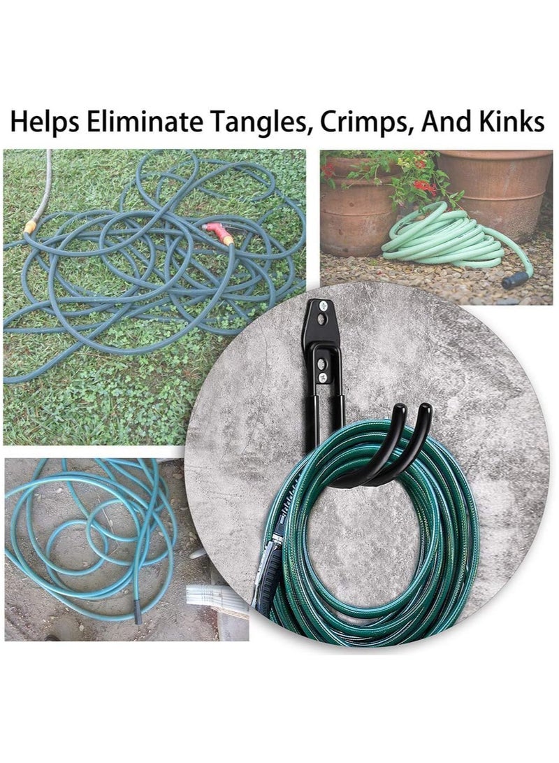 INSIJAM 2 Pack Garage Hanging Hooks Wall Mounted Garden Hose Holder Car Hose Bracket Bracing with Screws and Expansion Bolt Heavy Duty Steel Garage Storage Utility Hooks with Anti-Slip Coating - Image 5