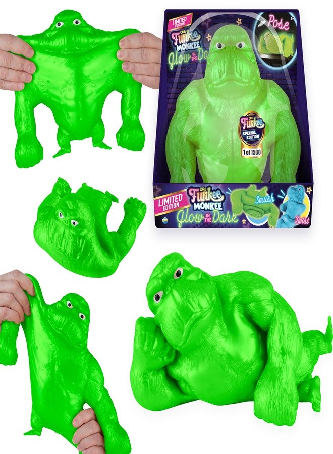 The Orb Factory ORB Funkee Monkee Jumbo Squishy Funky Monkey Glow in The Dark (Green) - Limited Edition Stretchy Monkey Toy (1500 Produced) - 4.5 Lb Giant Squishy Toys - Collectible Gorilla Squishies Kids and Adults - Image 1