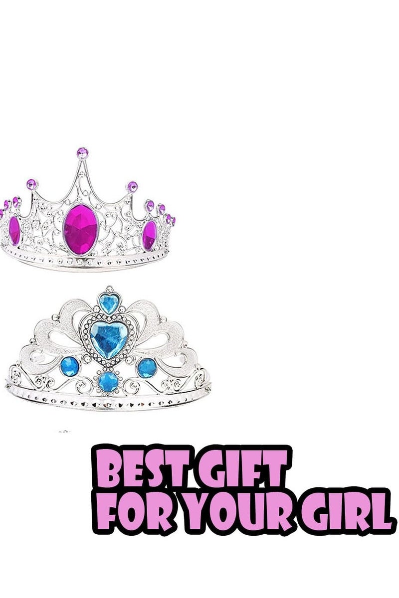 DURKU Princess Dress Up Shoes, Kids Pretend Play Includes 2 Pairs Shoes, Rings, Earrings, Crown, Girls Role Play Set Gift for 3 4 5 6 Year old Girl Toddler - Image 3