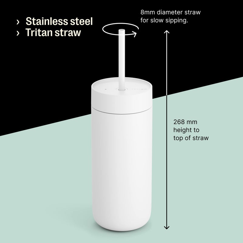 FELLOW فيللو 16 أونصة كارتر كوب السفر البارد للماء، الشاي المثلج، القهوة، السموذي، القهوة المثلجة والمزيد - كوب من الفولاذ المقاوم للصدأ معزول بالفراغ للقهوة المثلجة مع غطاء مقاوم للتسرب وقشة - بيري توينكل - Image 5