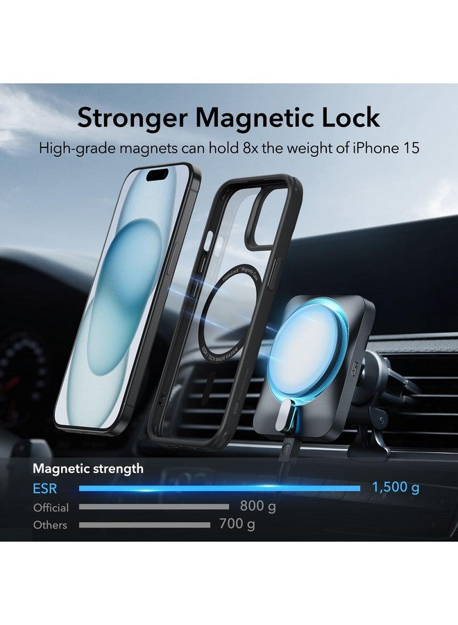 ESR ESR for iPhone 15 Case, Compatible with MagSafe, Military-Grade Protection, Yellowing Resistant, Scratch-Resistant Back, Magnetic Phone Case for iPhone 15, Classic Series, Clear Black  - Image 3