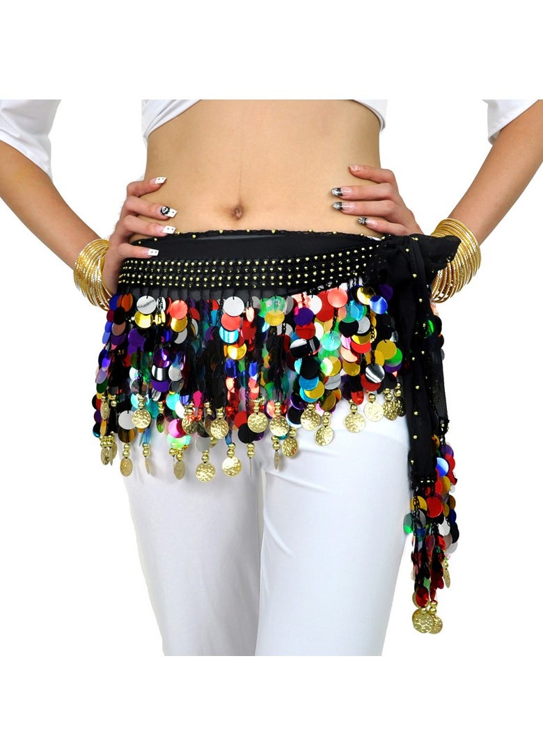 Loquat - 88 Coin Gong Slice Waist Chain Belly Dance Waist Chain Multicolour - Image 1