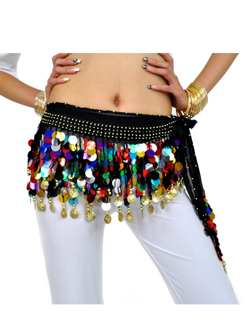 Loquat - 88 Coin Gong Slice Waist Chain Belly Dance Waist Chain Multicolour - Image 1