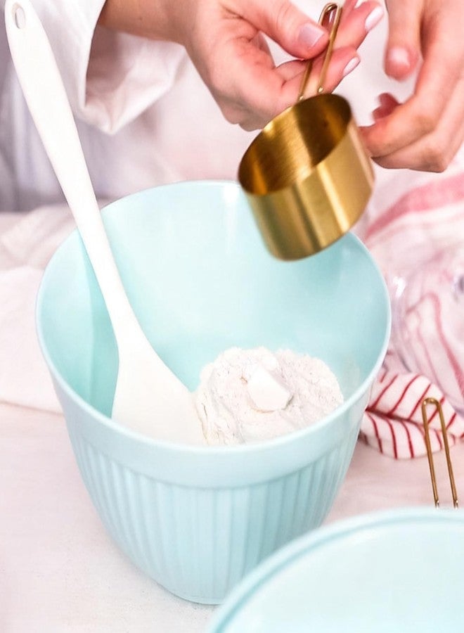 TOPZEA 9 Pcs Gold Measuring Cups and Spoons Set, Nesting Stainless Steel Kitchen Measuring Cups Stackable Tablespoons Set for Baking, Cooking Dry and Liquid Ingredients, Dishwasher Safe - Image 5