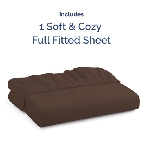 CGK Unlimited Full Fitted Bed Sheet - Bottom Single Fitted Sheet Only - Ultra-Soft Hotel Luxury Bedding w/ 8-16 Inch Deep Pockets - Breathable, Cooling & Wrinkle Free - Easy-Care, Fade & Shrink Resistant - Brown - Image 4