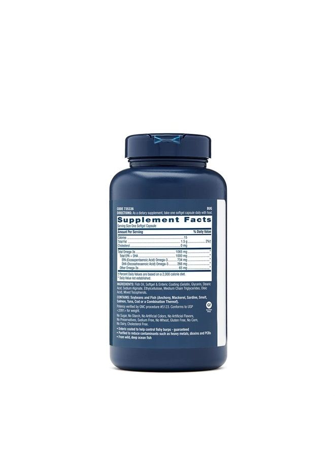 GNC Triple Strength Omega 3 Fish Oil 1000mg, 120 Count, Supports Joint, Skin, Eye, and Heart Health - Image 2