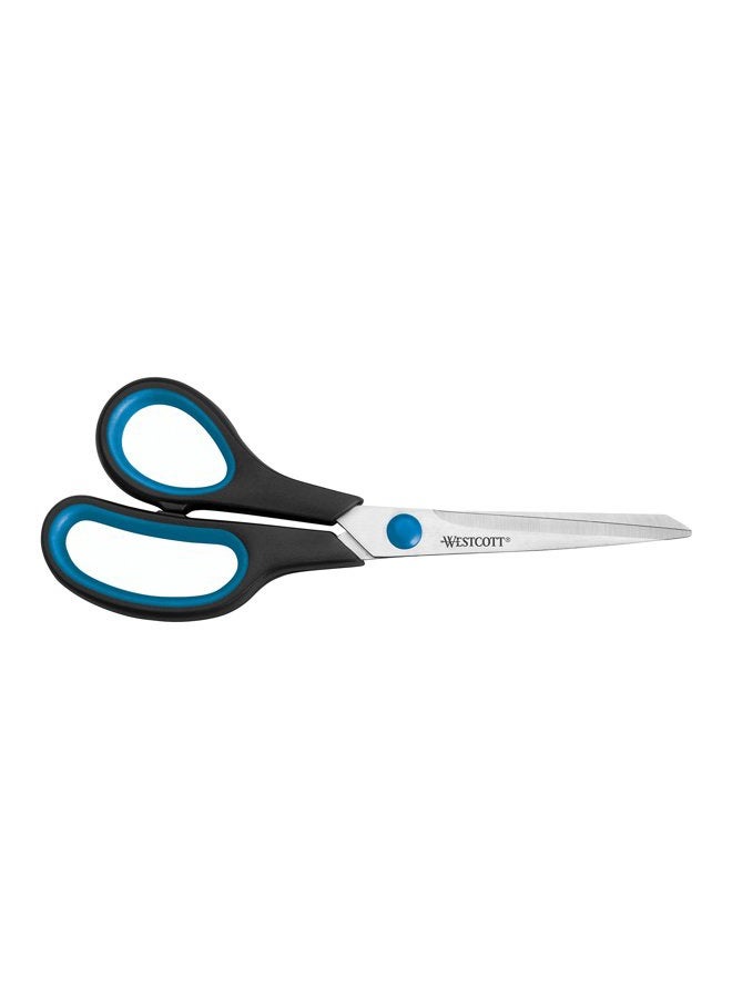 8 inch Easy Grip Left Handed Soft Grip Scissor - Black/Blue