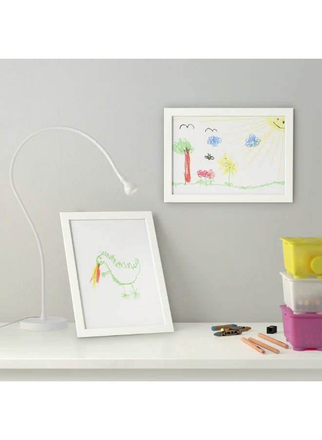 FISKBO Wall Picture Frame, Wall Hanging Photo Frame, Mounted Frame for Home, Office (Plastic & Fibreboard) White 21 x 30 cm - Image 2