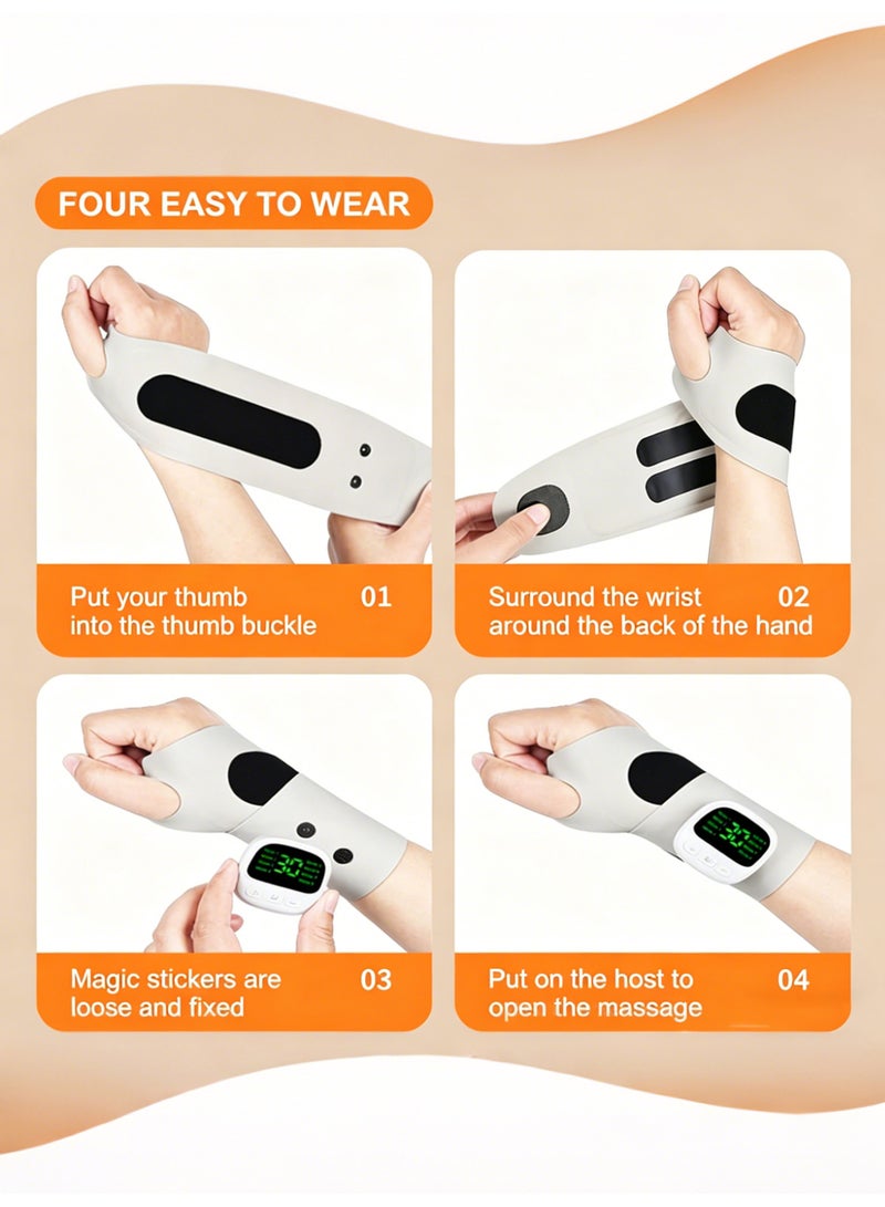 Bincoo Wrist Brace, Intelligent Tendon Sheath Hand Wrist Guard, Carpal Tunnel Wrist Massager, 8 Modes & 30 Levels, Magnetic Detachable Host, Wrist Relief, Portable Cordless Wrist Massager, Family Gift, Travel Fatigue Relief - Image 4