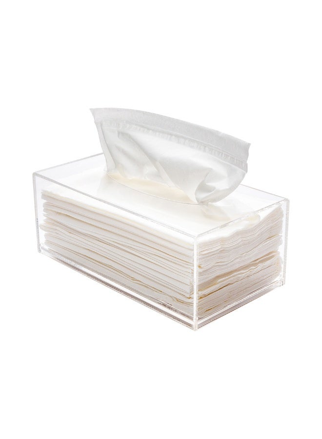 Restaurantware Clear Tek 8.7 x 4.7 x 3.4 Inch Rectangle Tissue Box, 1 Lightweight Tissue Box Dispenser - Refillable, Premium, Clear Acrylic Tissue Holder, For Bathroom, Desktop, Vanity, Dresser - Image 2